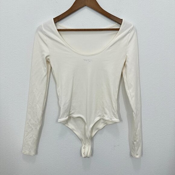 J. Crew Size XS Ivory Scoopback‎ bodysuit in stretch cotton blend Layering - Picture 7 of 7